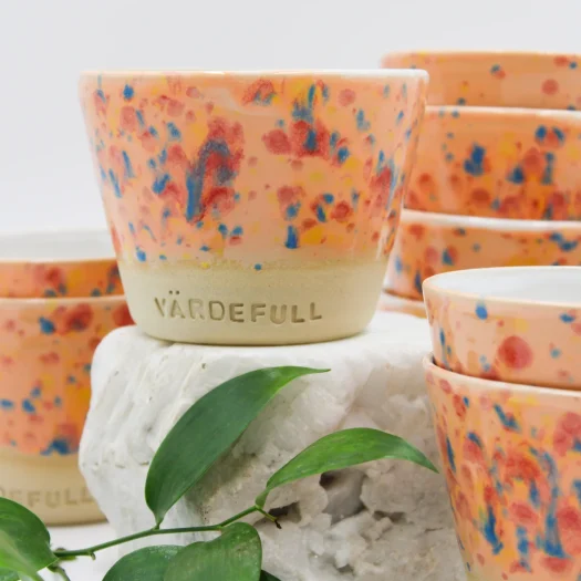 Keramik konfetti mugg rosa VÄRDEFULL