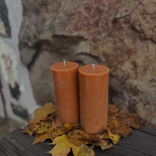 Blockljus 100% stearin rostorange