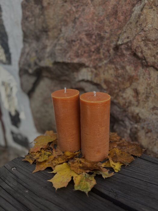 Blockljus 100% stearin rostorange
