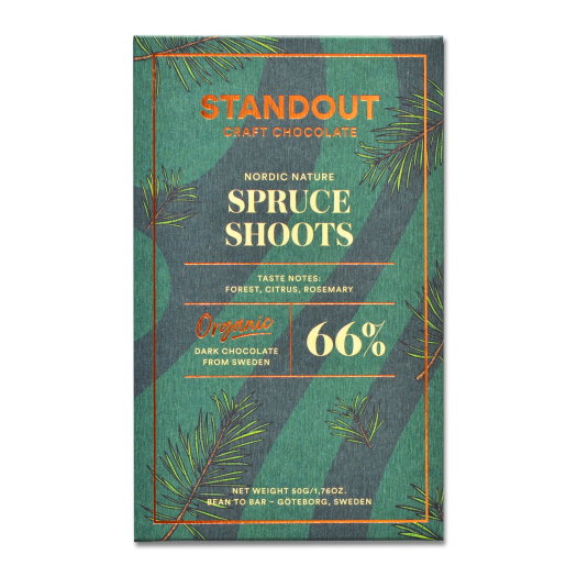 Standout chocolate spruce shoots 66%
